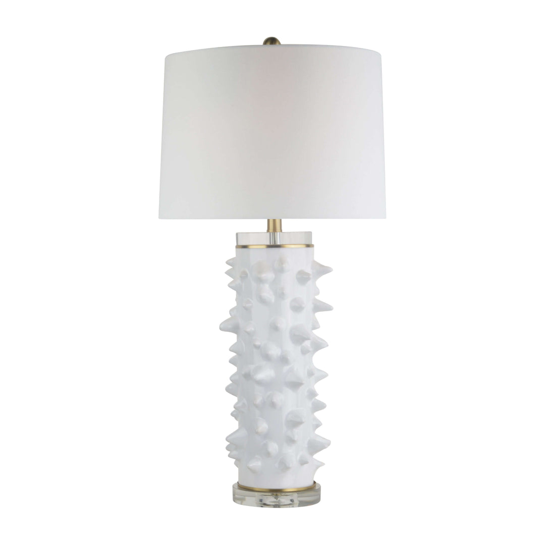 Ceramic 31" Spikey Table Lamp, White