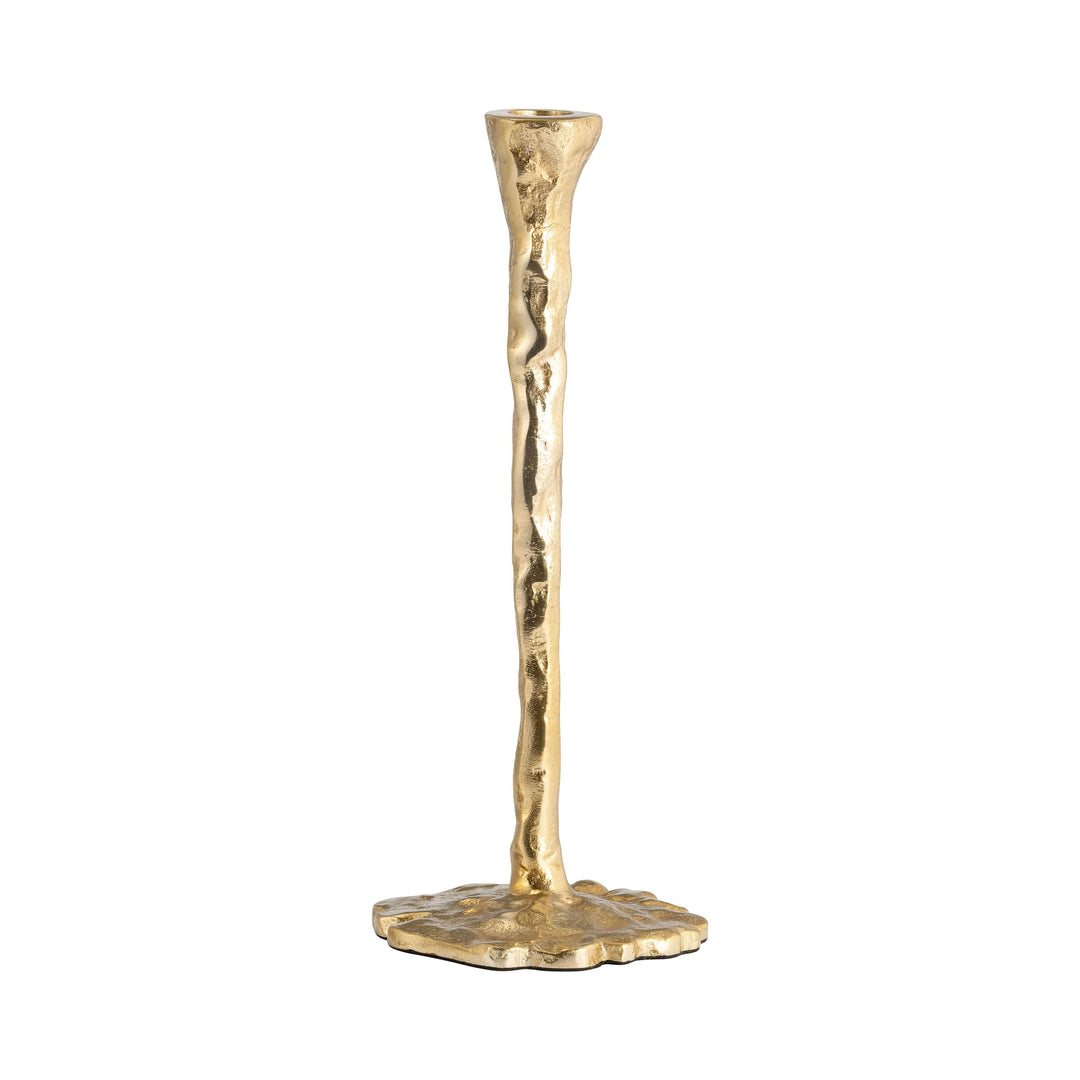 Metal, 15" Forged Taper Candleholder, Gold