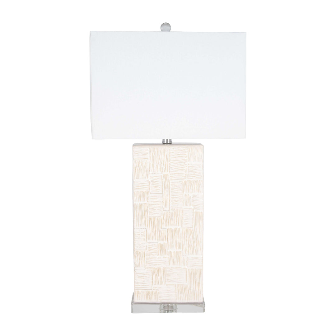 Ceramic 31'' Textured Table Lamp, White