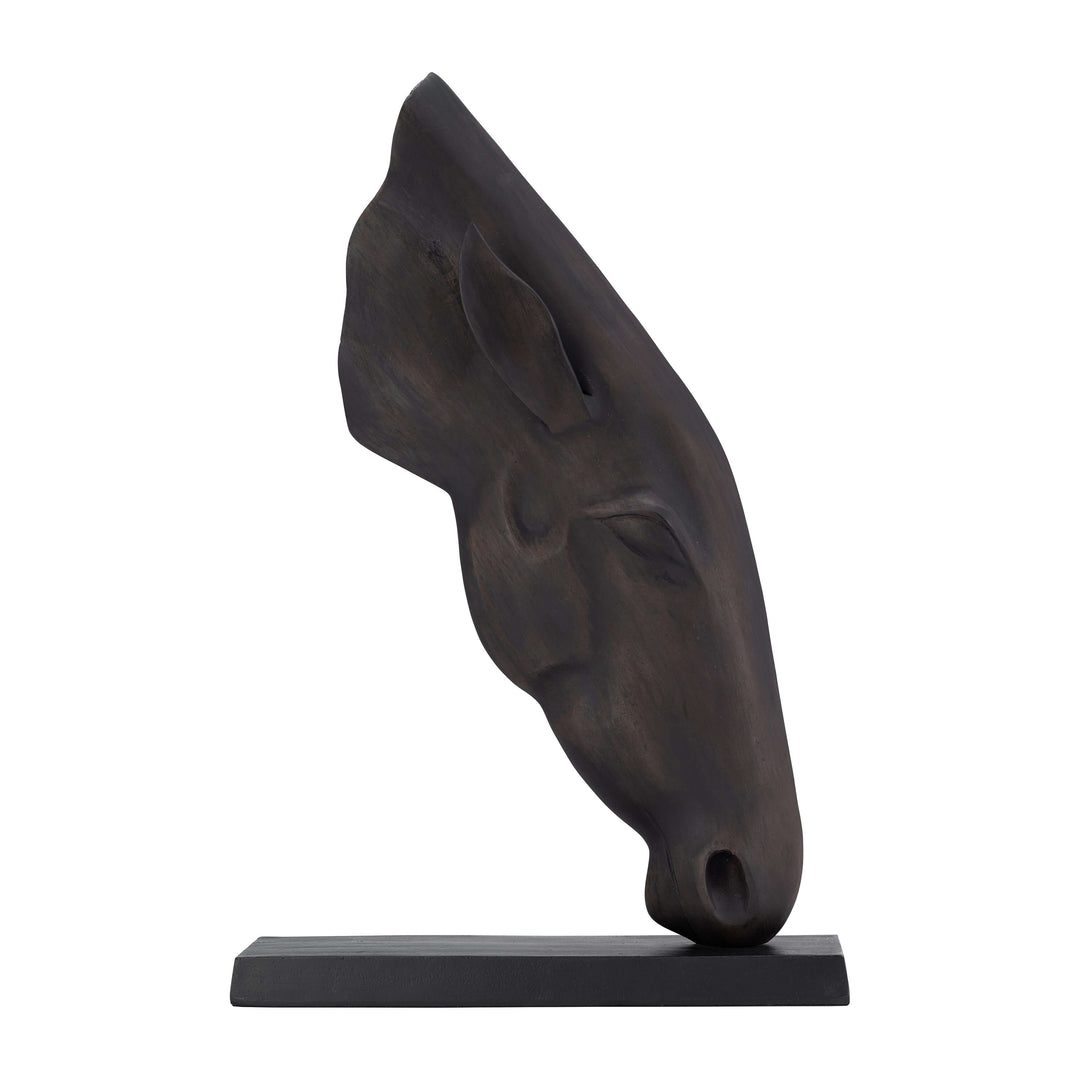 Metal,24",horse Head Sculpture,black