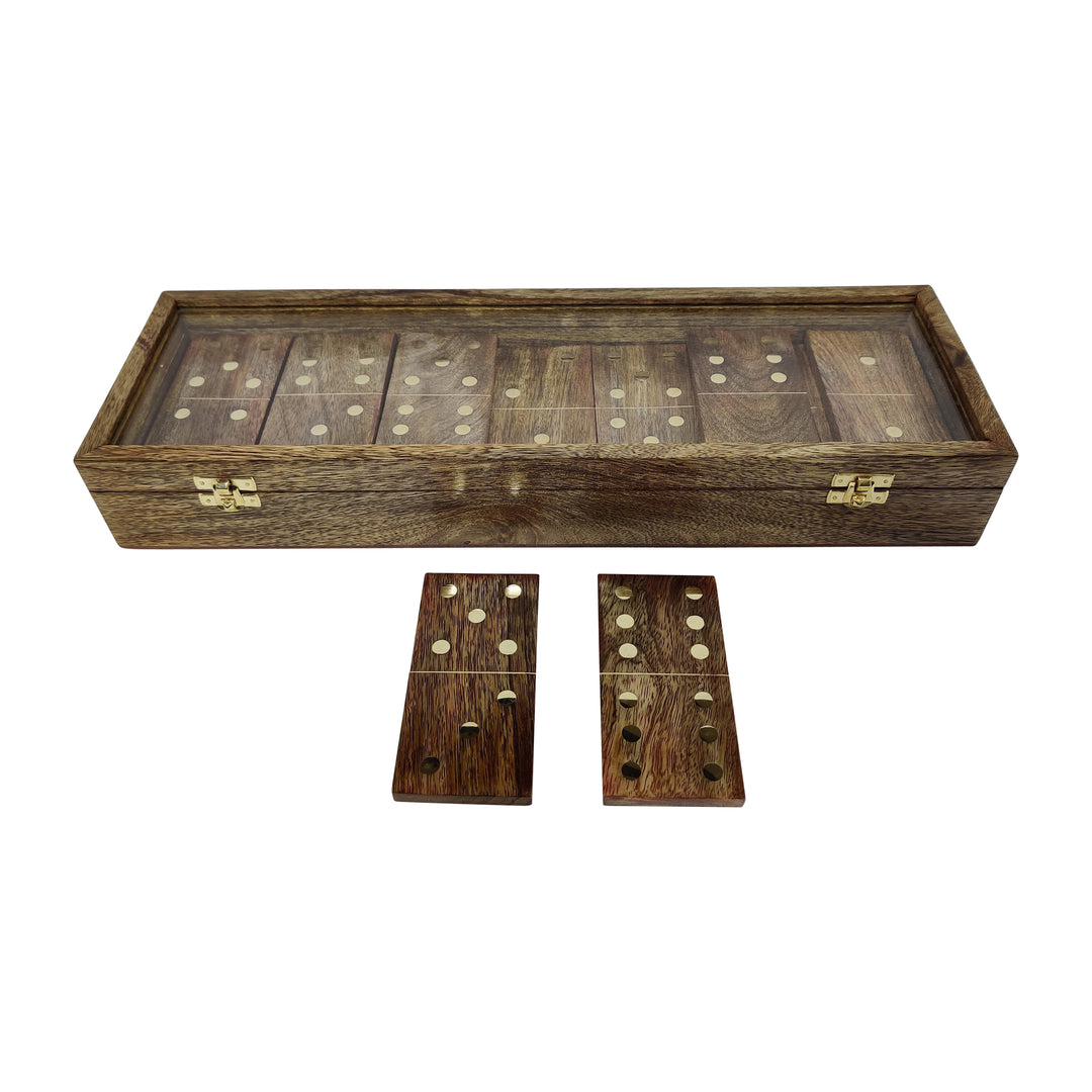 Wood, 19x6 Dominoes Box, Brown
