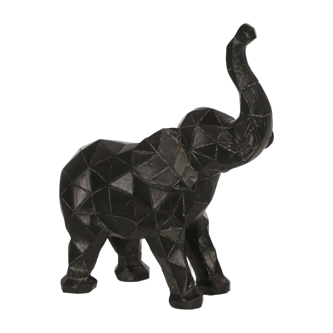 8" Elephant Figurine , Black