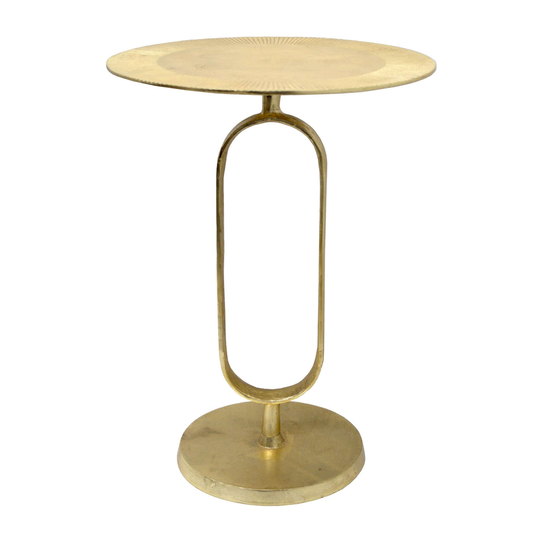 Metal, 16"dx21"h Side Table, Champagne, Kd