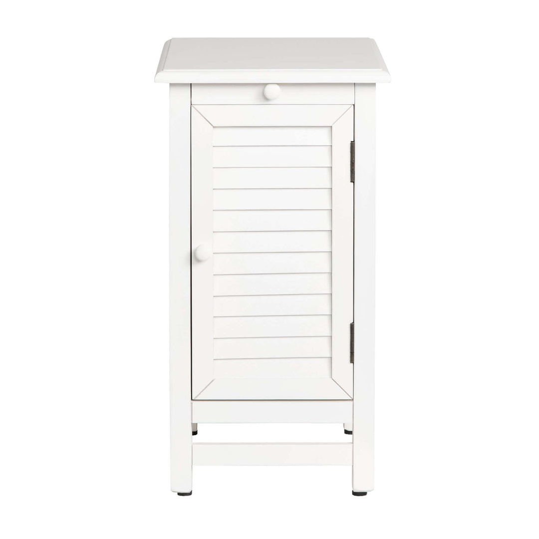 Cape May Cottage White Shutter Door and 1 Pull Shelf Chairside Table
