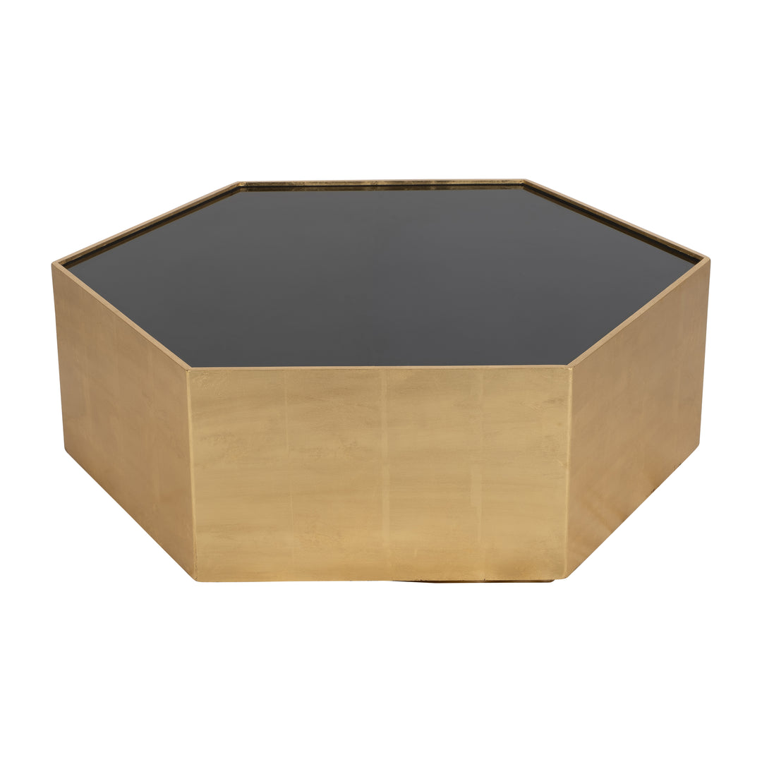 Wood,47x16" Black Glass Coffee Table,brown