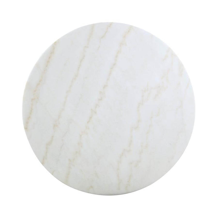 Kella Round Marble Top Dining Table White and Gold