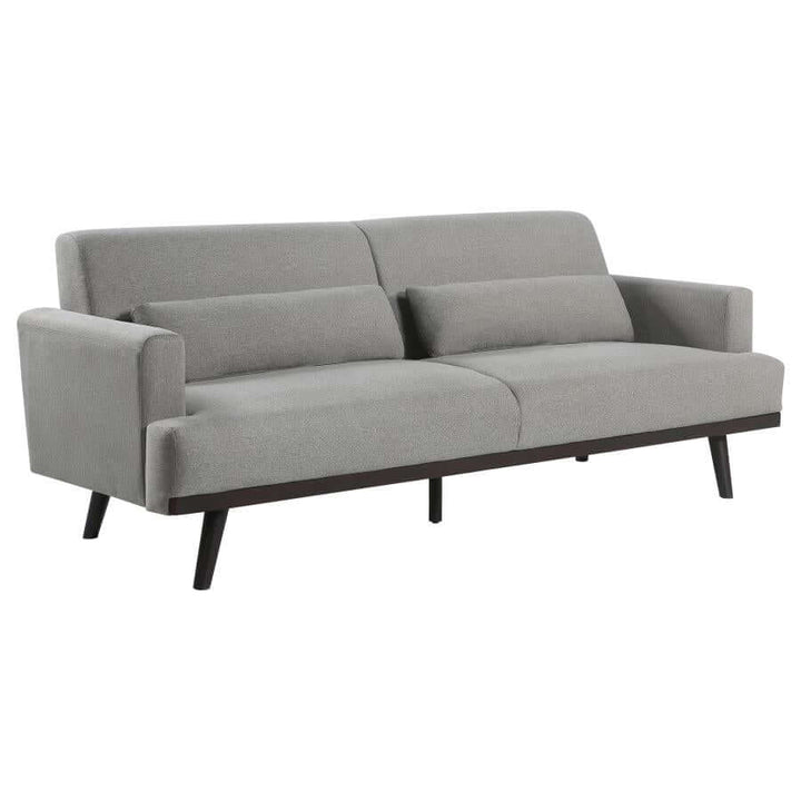 Blake Upholstered Sofa With Track Arms Sharkskin And Dark Brown