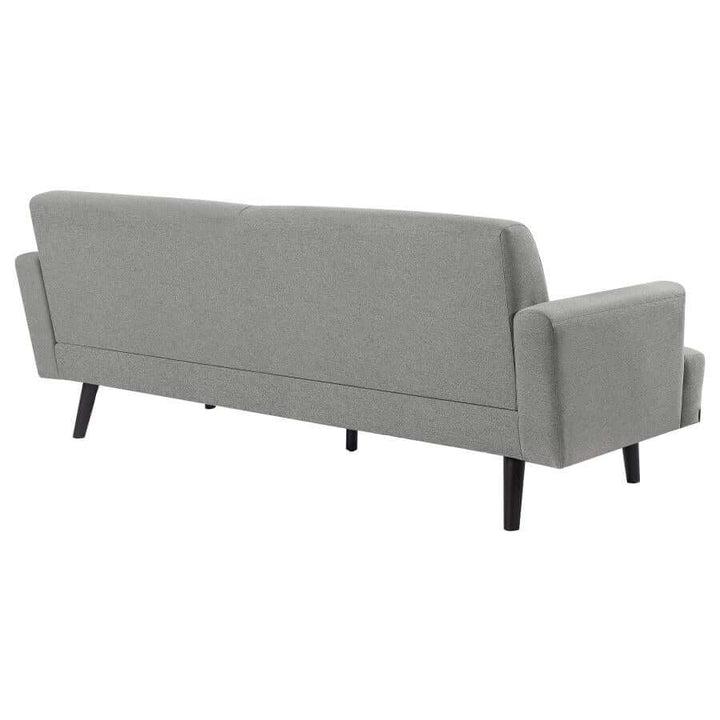 Blake Upholstered Sofa With Track Arms Sharkskin And Dark Brown