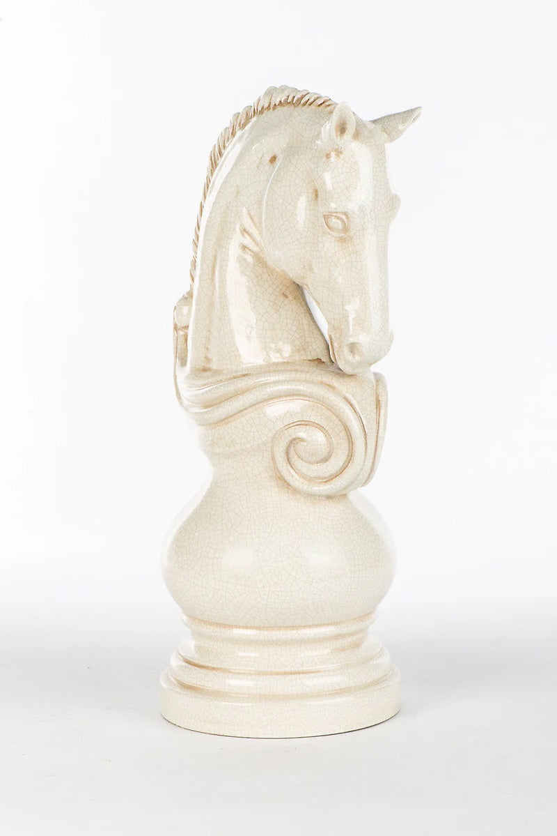 White Cavalier Horse Bust