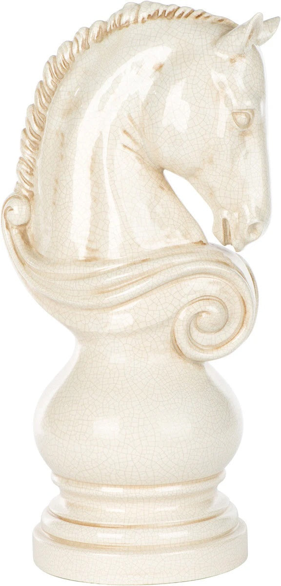 White Cavalier Horse Bust