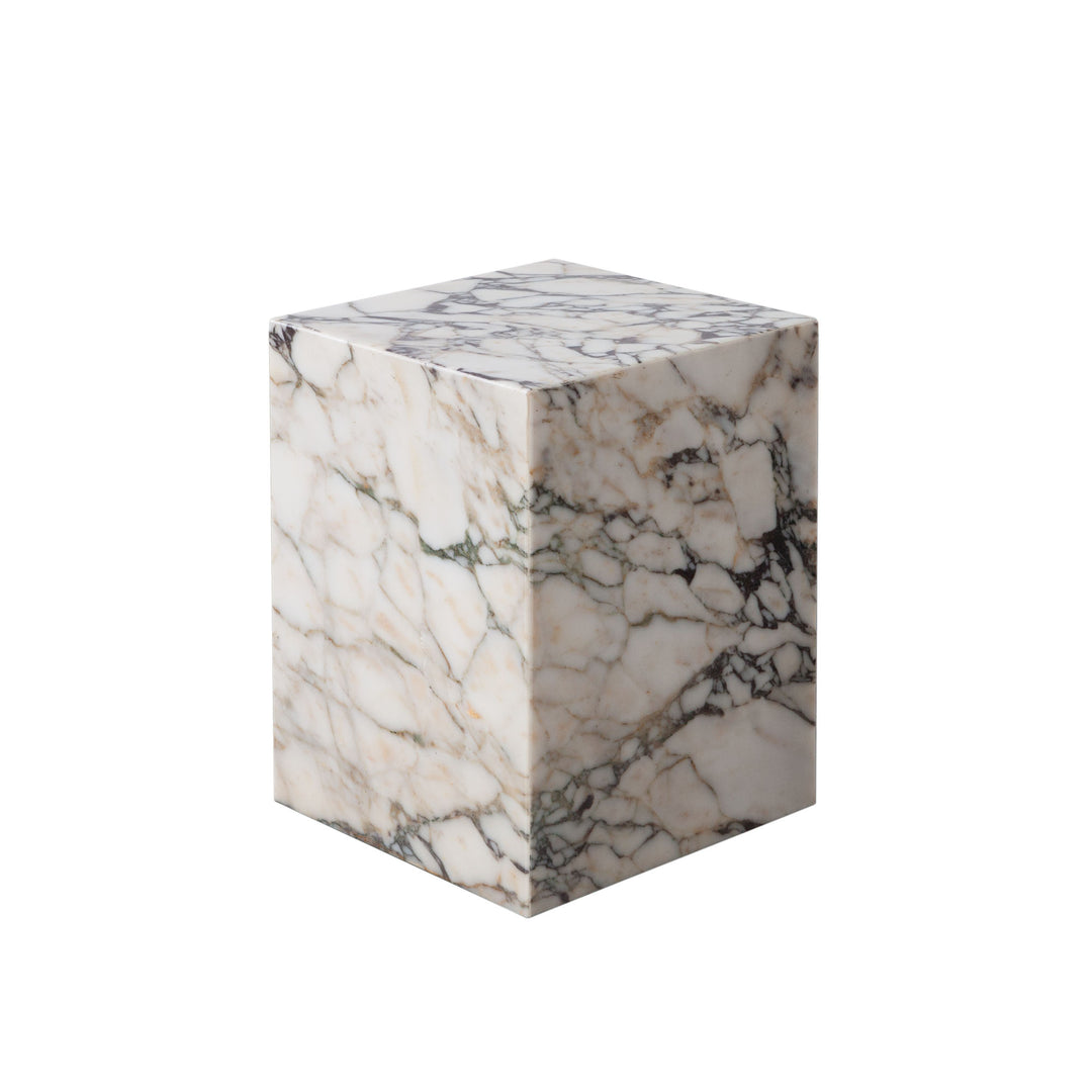 Ark Square Pedestal Marble End Table