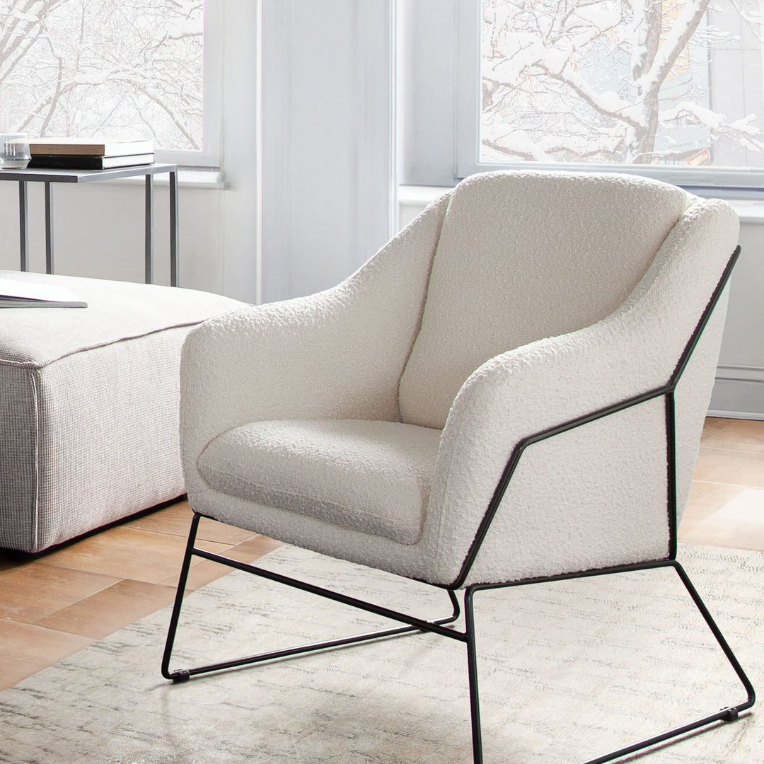 Siena Japandi Boucle Accent Chair | White