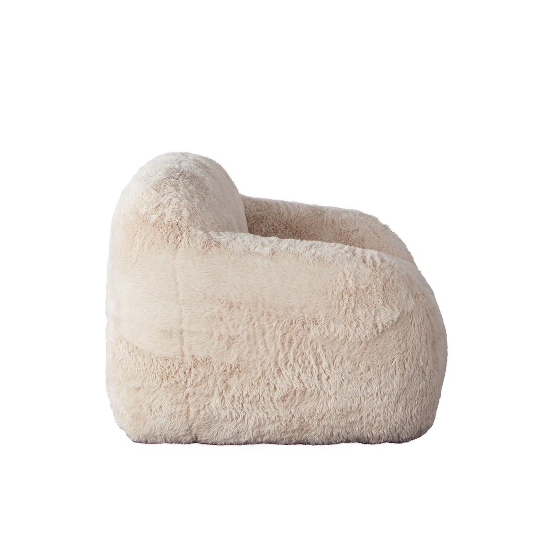 Dawson Accent Chair in Yak Sand Natural Faux Fur