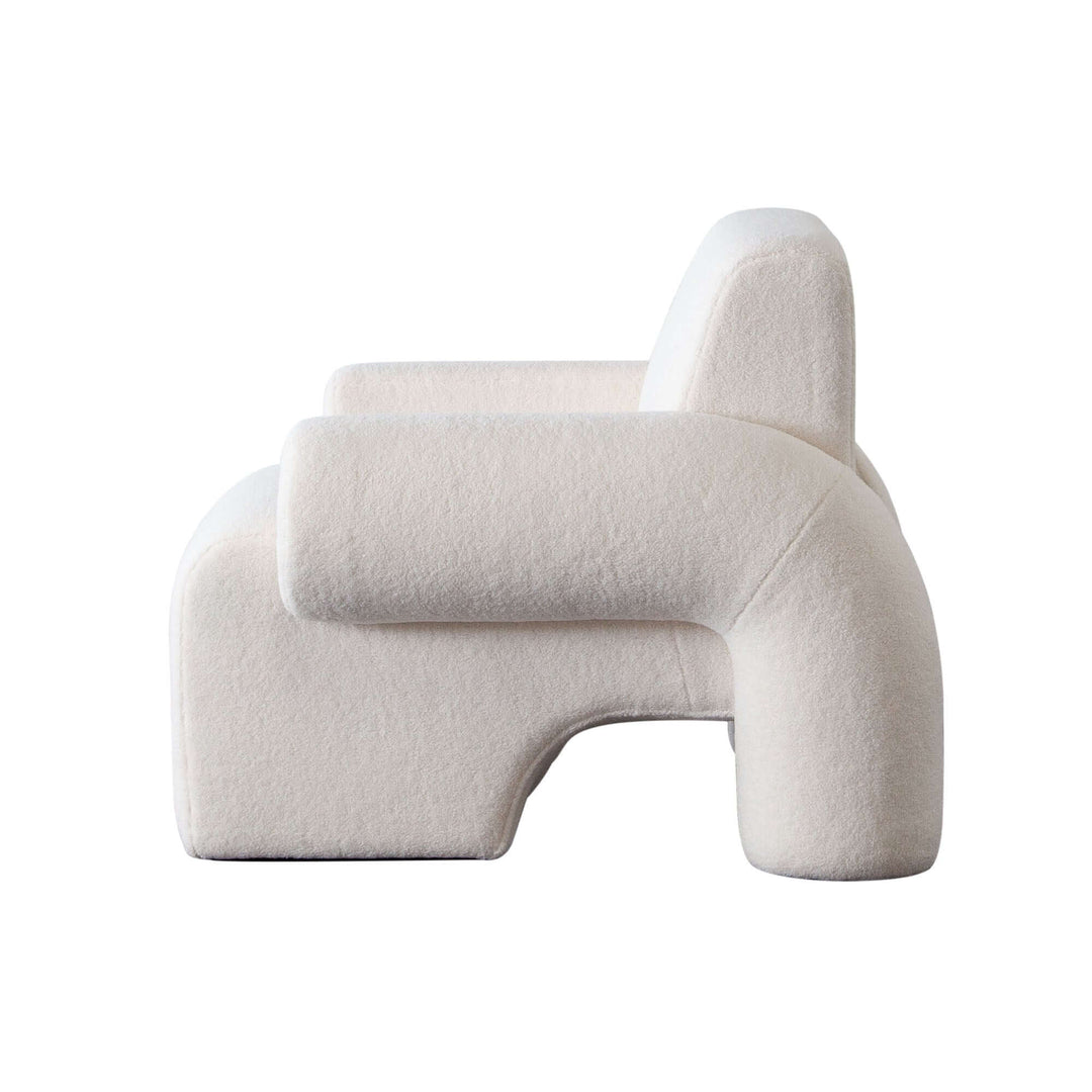 Noa Ivory Sherpa Fabric Accent Chair