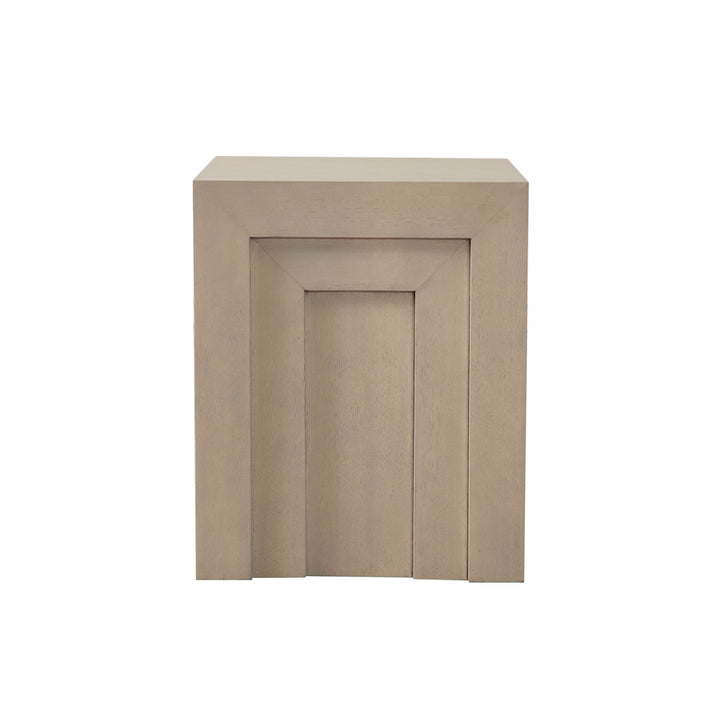 Sequence 18" Square Wood End Table in Almond Finish