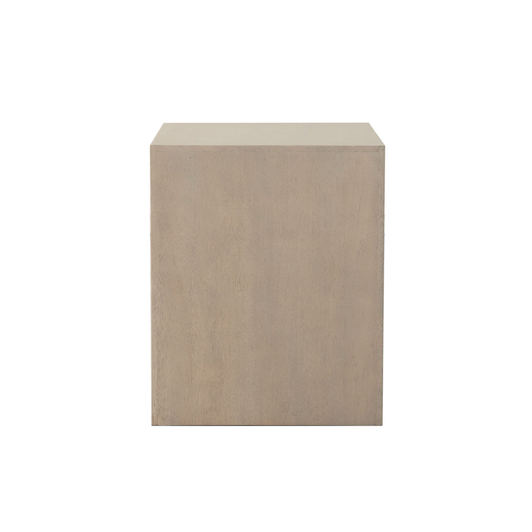 Sequence 18" Square Wood End Table in Almond Finish