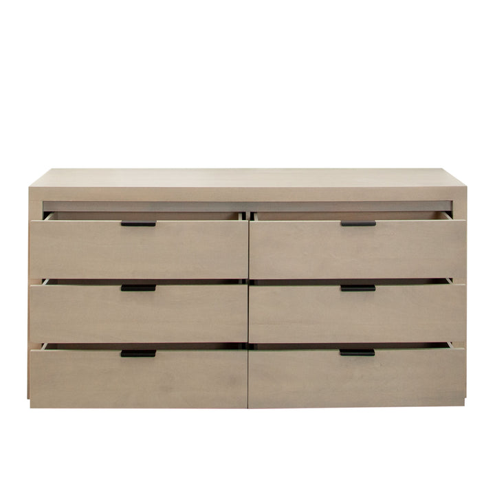 Sonoma 6-Drawer Wood Dresser in Light Natural Grey Wash Finish