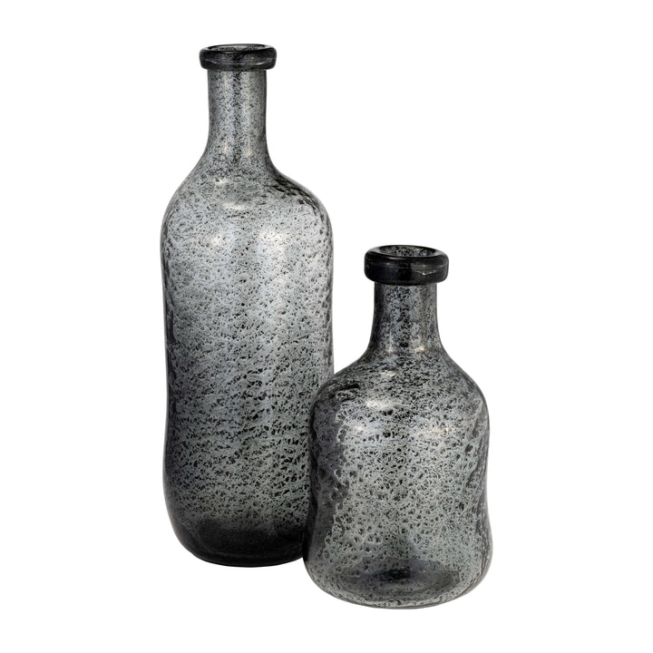 Glass, 11h" Irregular Shape Vase, Smoke