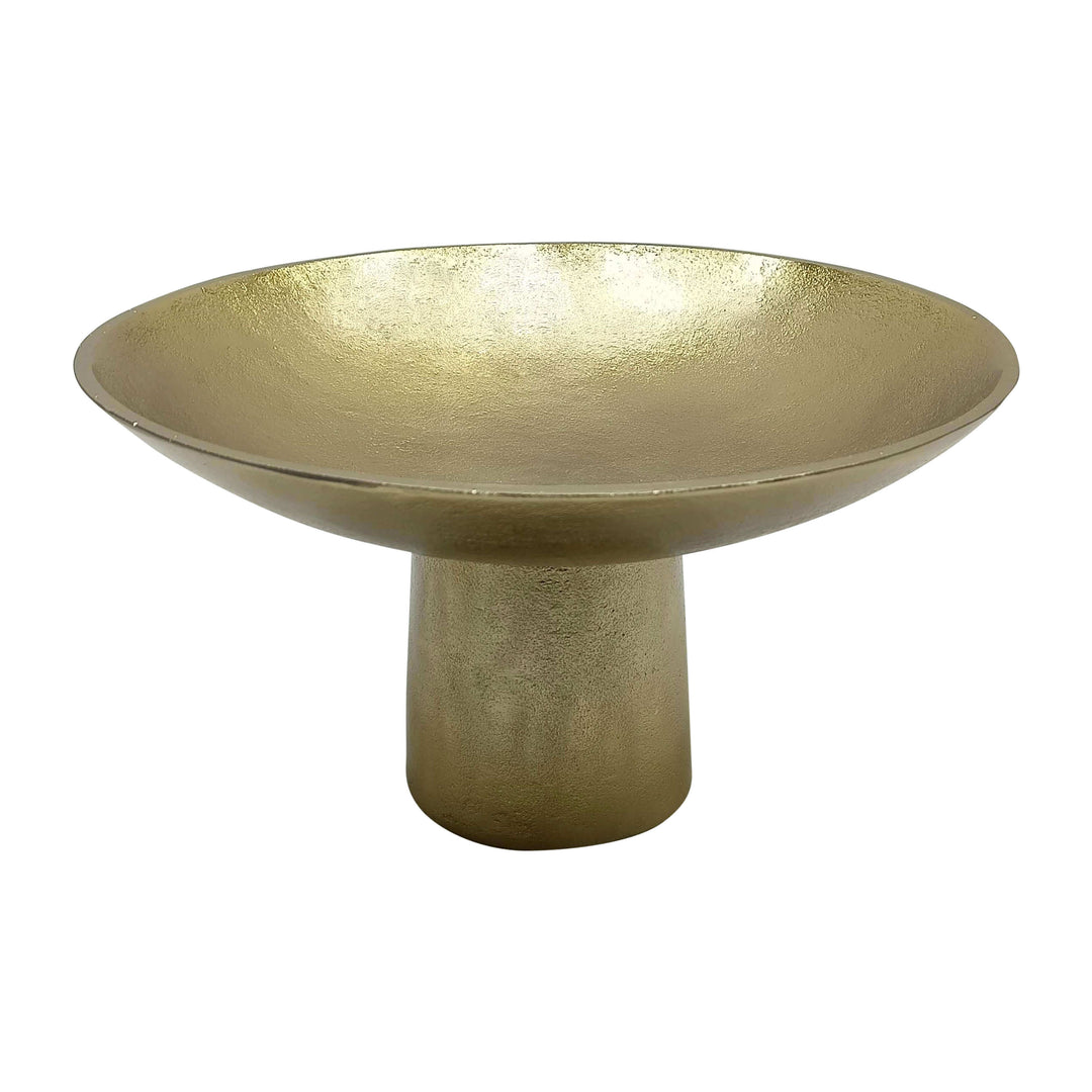 Metal,7" Bowl W/ Stand, Gold