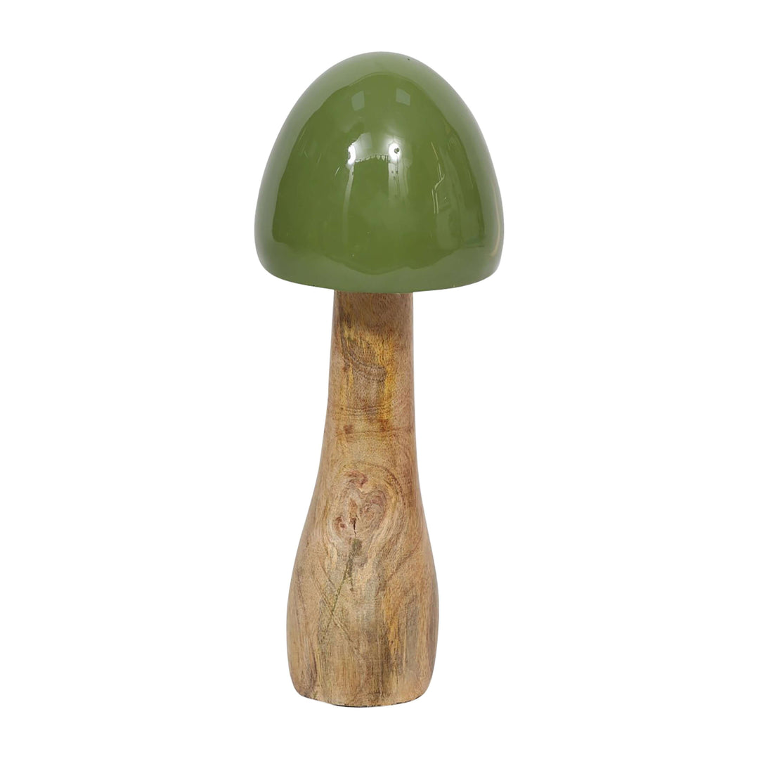 Wood, 10" Coned Mushroom, Olive