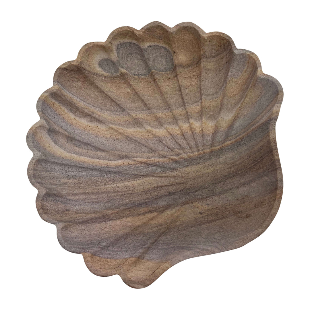 Stone, 12" Shell Decorative Plate, Natural