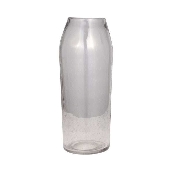 Glass, 19" Floor Vase Bubble Clear