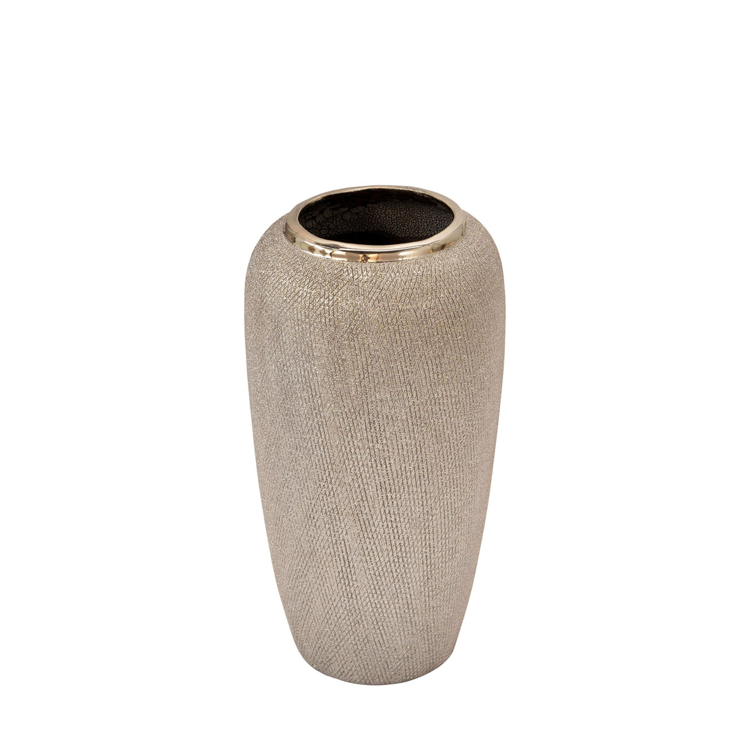 Ceramic 12" Vase, Champagne