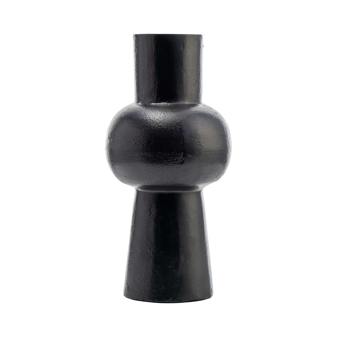Metal,12"h, Mid Ellipsoid Vase,black