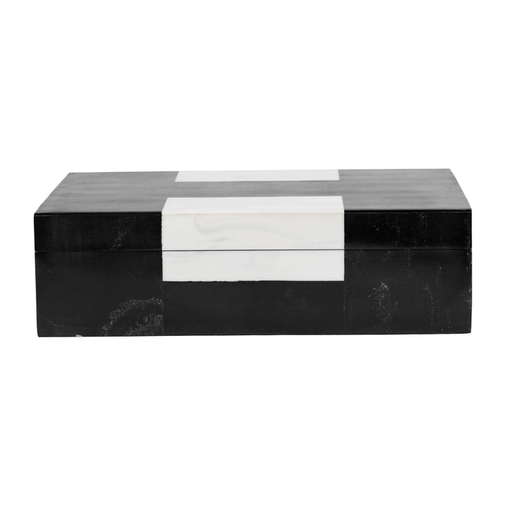 Resin, S/2 10/12" H Boxes, Black/white