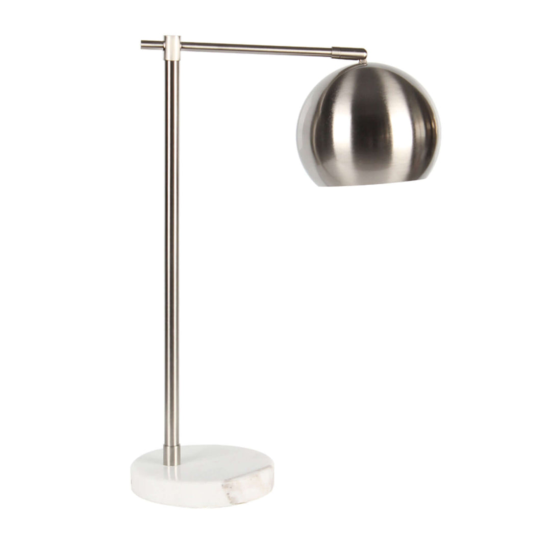 Metal 22" Round Task Table Lamp, Silver