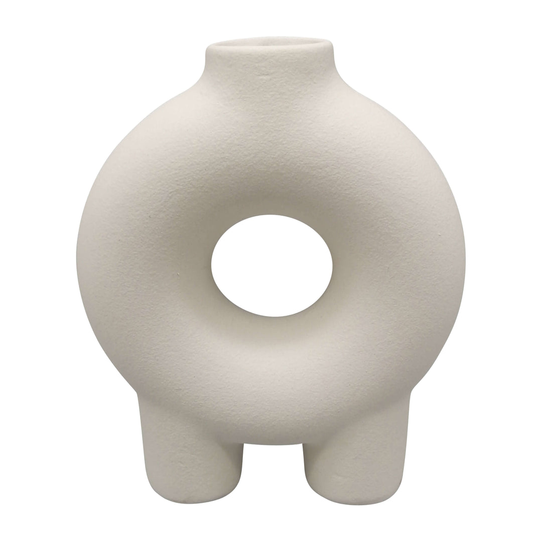 Cer, 7" Donut Footed Vase, Cotton