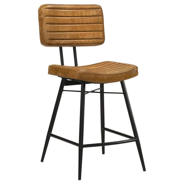Partridge Leather Counter Height Stools (set of 2)