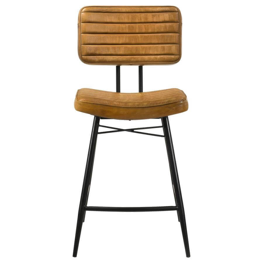 Partridge Leather Counter Height Stools (set of 2)