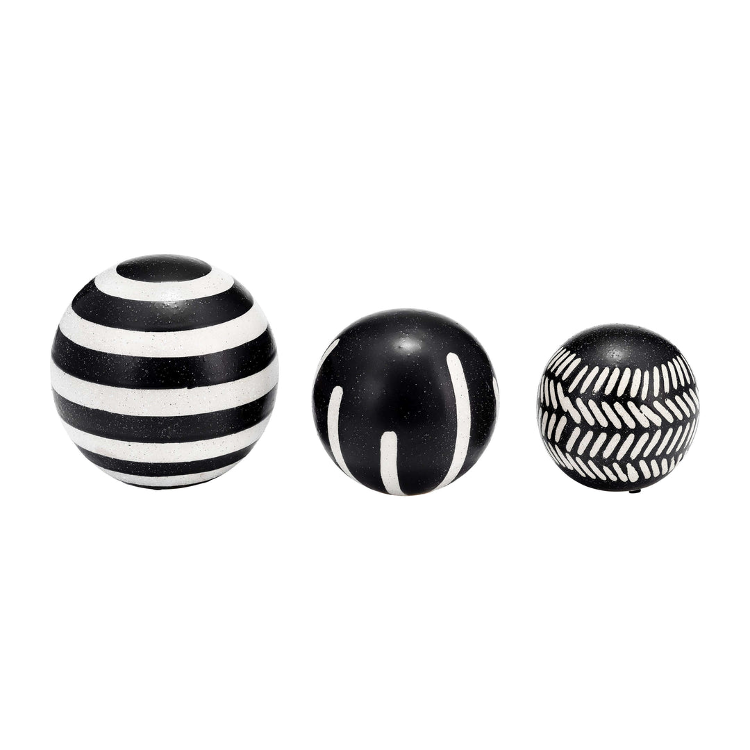 Cer, S/3 4/5/6", Tribal Orbs, Blk/ivory