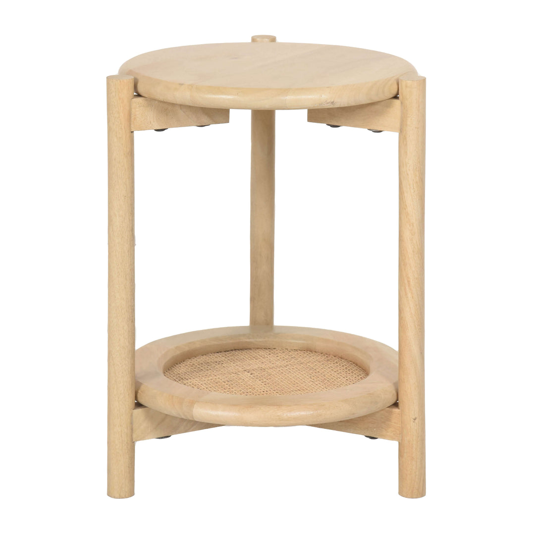 Wood/rattan, 19"h Side Table, Natural Kd