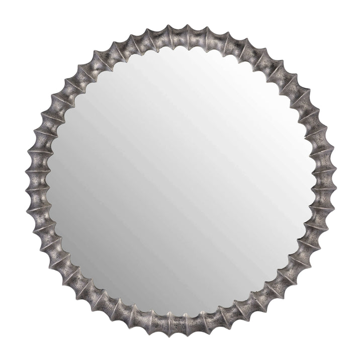 Metal,29",ring Texture Mirror,brushed Nickel