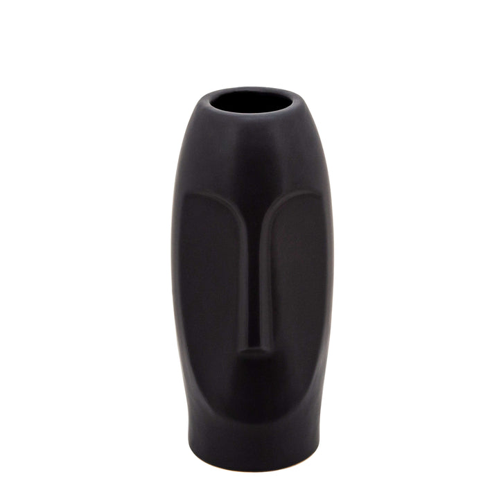10"h Face Vase, Black