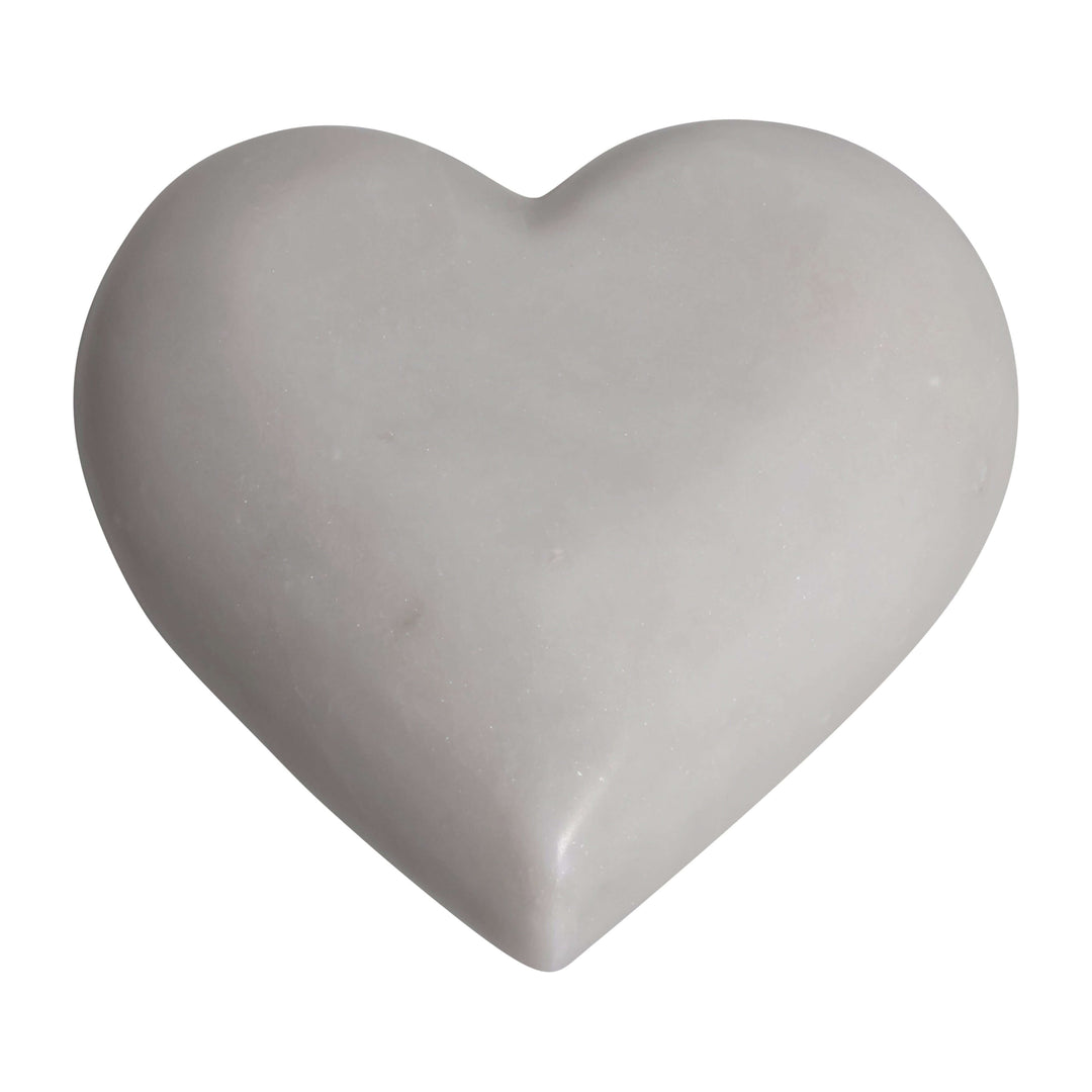 Marble, 5" Heart, White