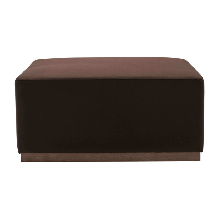 40x18 Upholstered Square Ottoman, Brown
