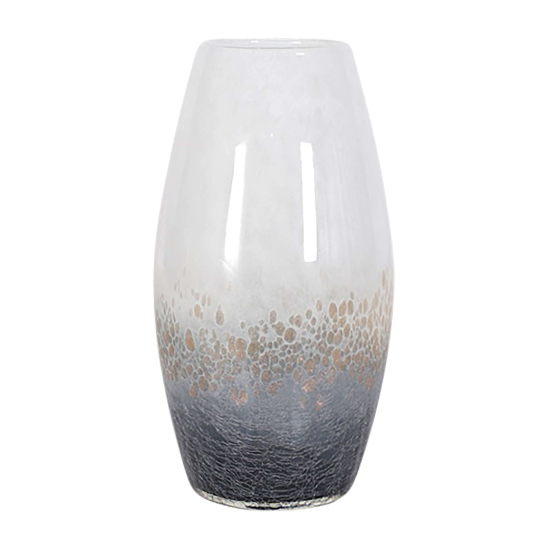 Glass, 12" Crackle Vase, Multi