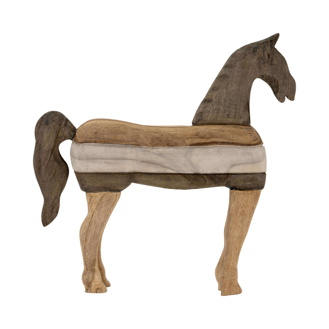 Mago Wood 14", Horse Sculputure, Dark Brown