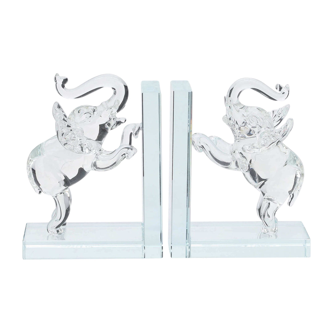 Crystal, S/2 5"h Elephant Bookends