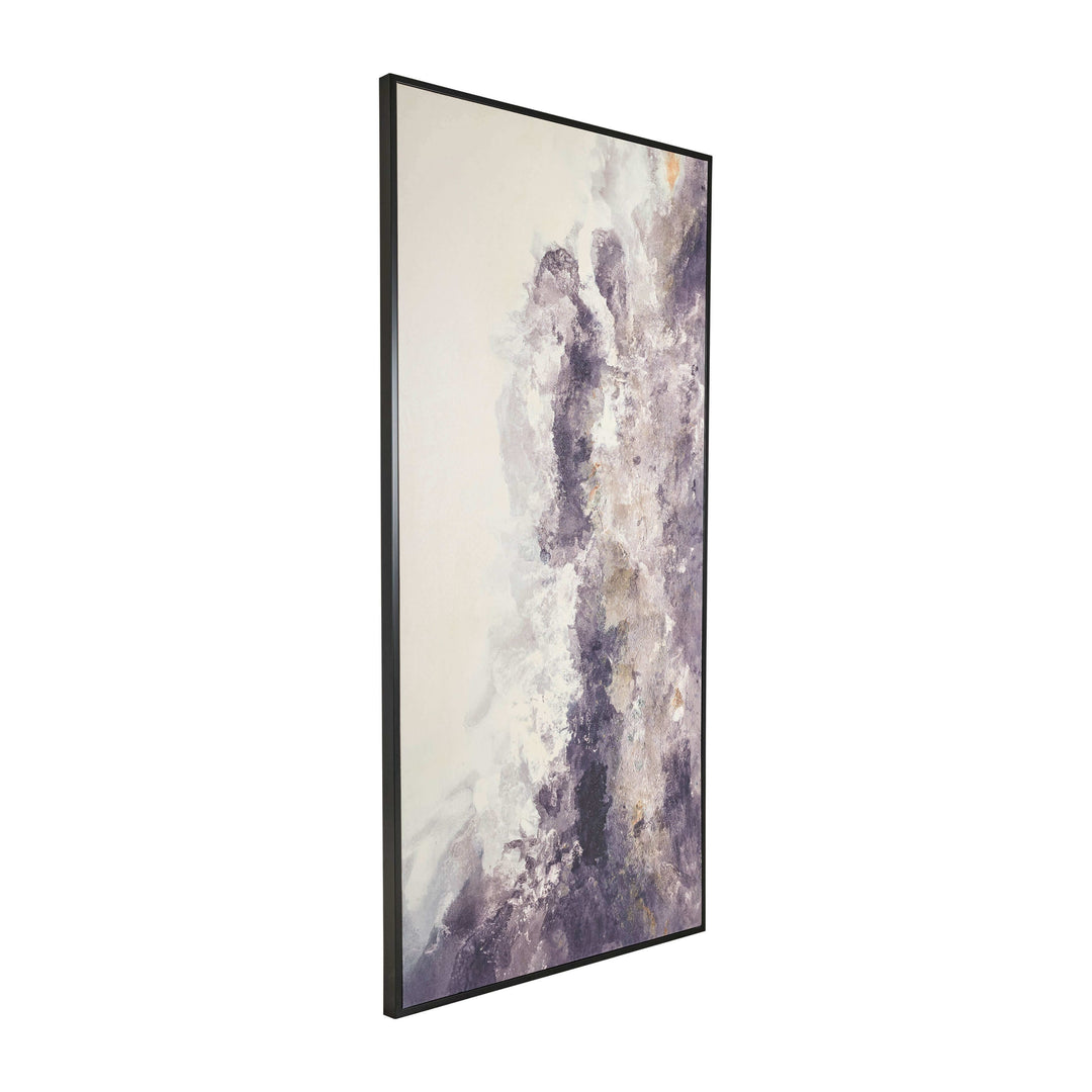 36x72 Handpainted Abstract Canvas, Gray