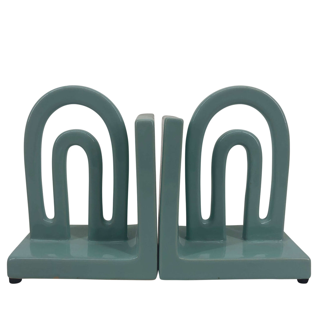 Cer,s/2 6" Arch Bookends, Mint