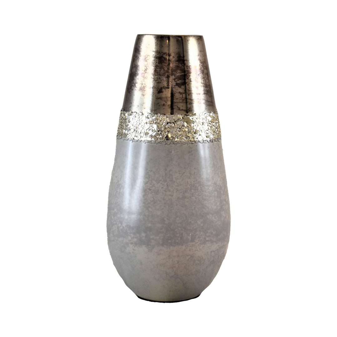 Glass, 12" Metallic Vase, Champagne