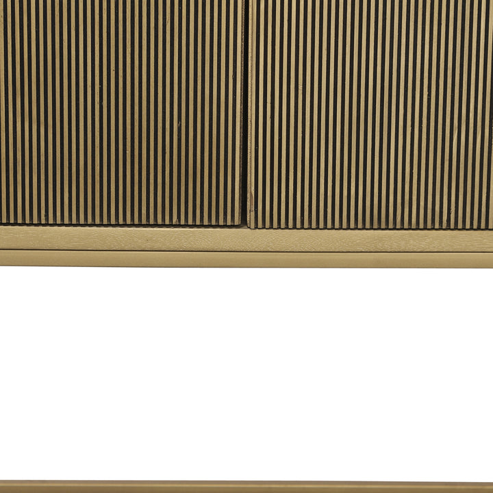 Wood, 55"h 2-door Cabinet, Gold