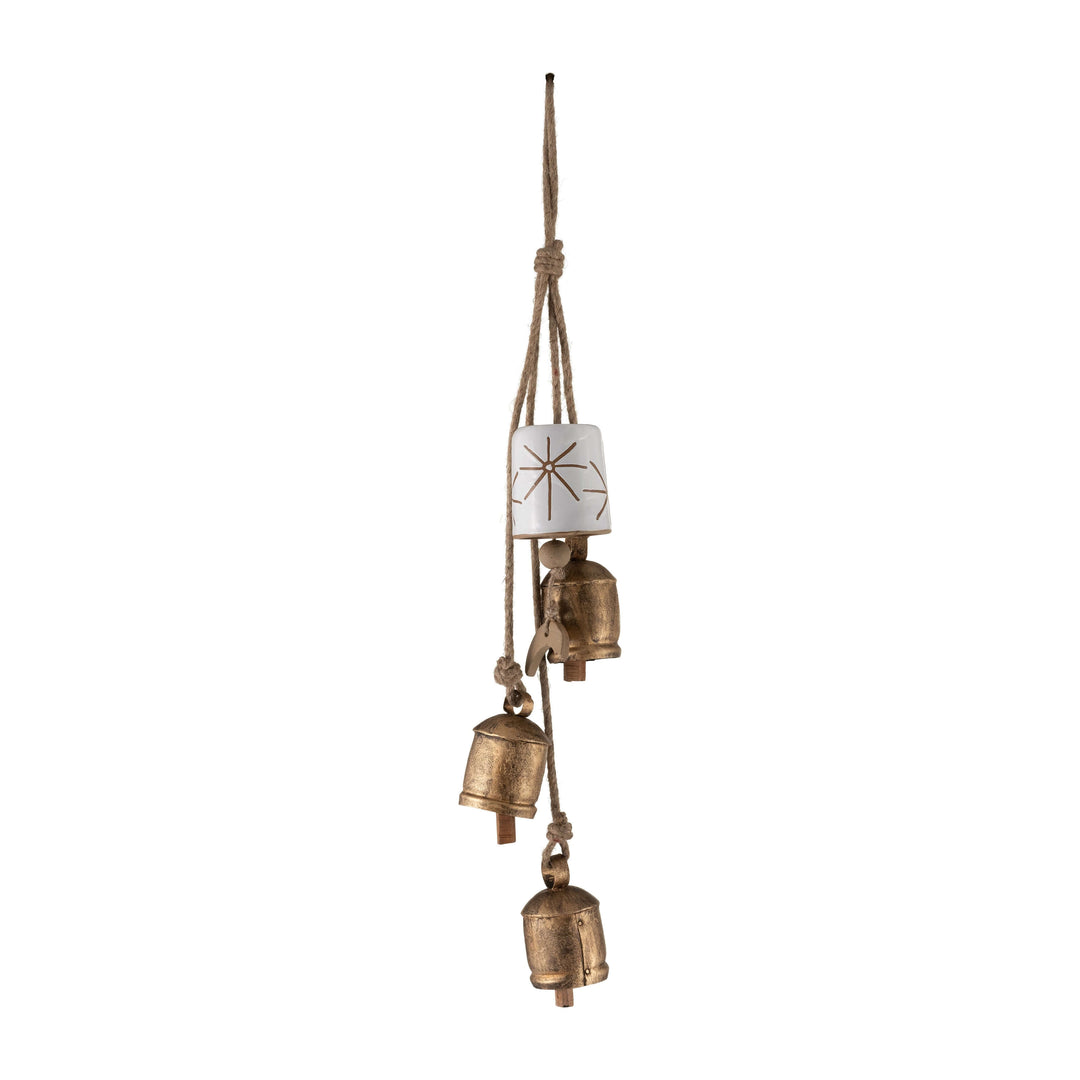 Metal/cer, 28" Bell Clusters, Gold/white