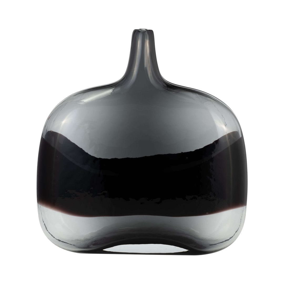 Glass, 12 2-tone Vase, Smoke/black