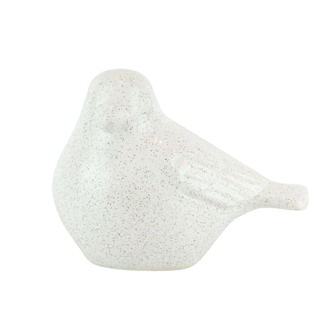 Ceramic Bird Figurine, 8",white