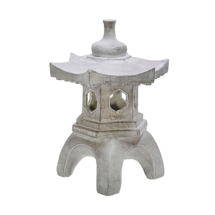17" Temple Lighthouse Deco, Gray